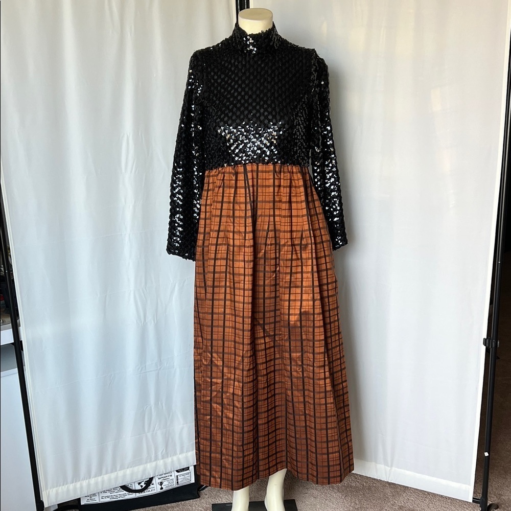 Vintage Lillie Rubin Sequin Formal Maxi Dress
